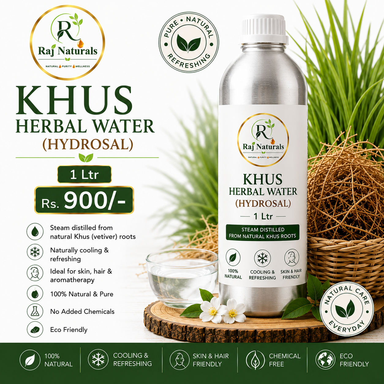 Khus Herbal Water (Hydrosal) – 1 Ltr