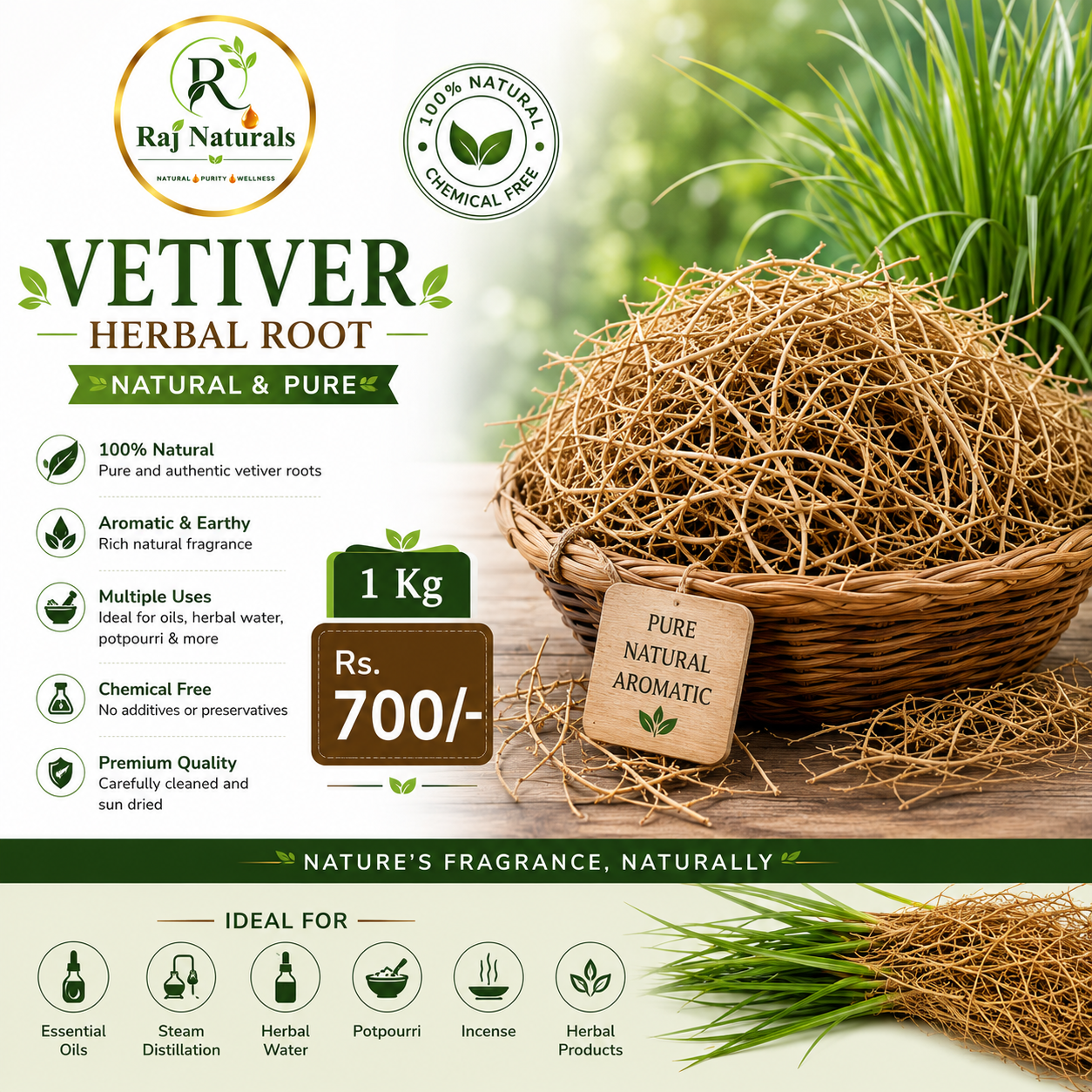 Vetiver Herbal Root – 1 Kg